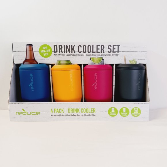 Reduce Vacuum Insulated 14 Oz Stainless Steel Drink Cooler Set 4 Pack New - Picture 13 of 15
